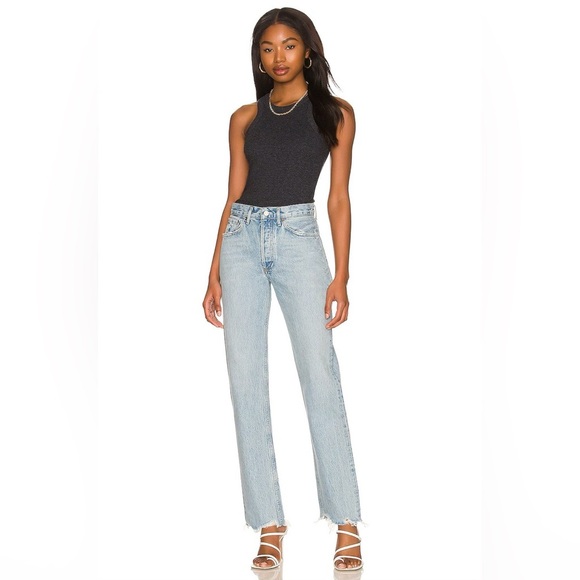 Agolde Lana High Waist Straight Denim in Curio - Picture 1 of 9